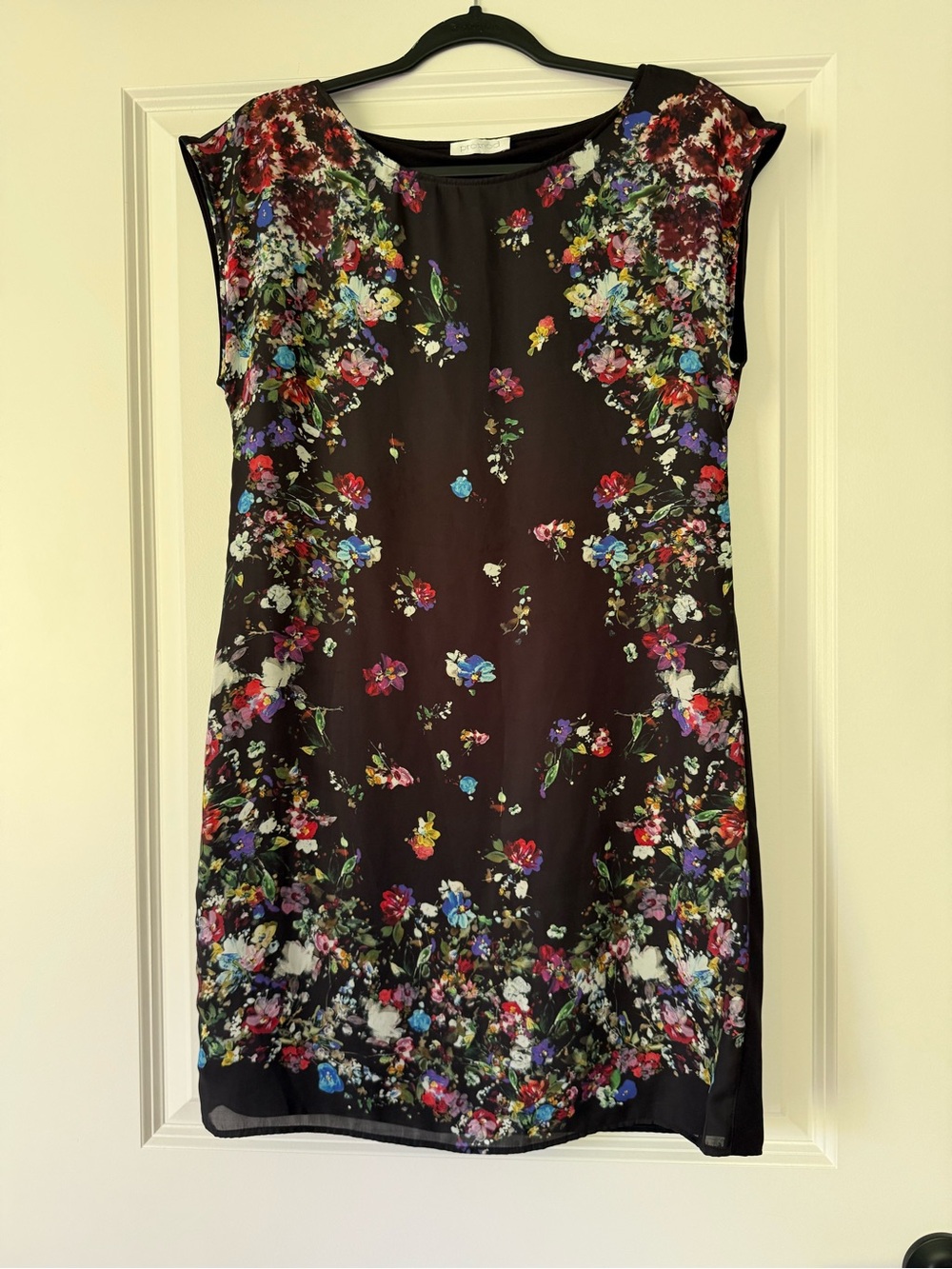 Promod Black Floral Mini Dress